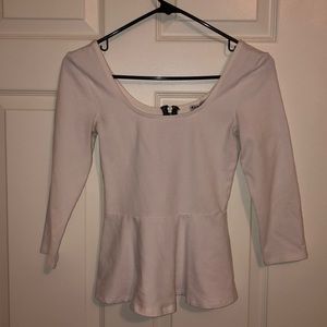 Express White Peplum Dress Top